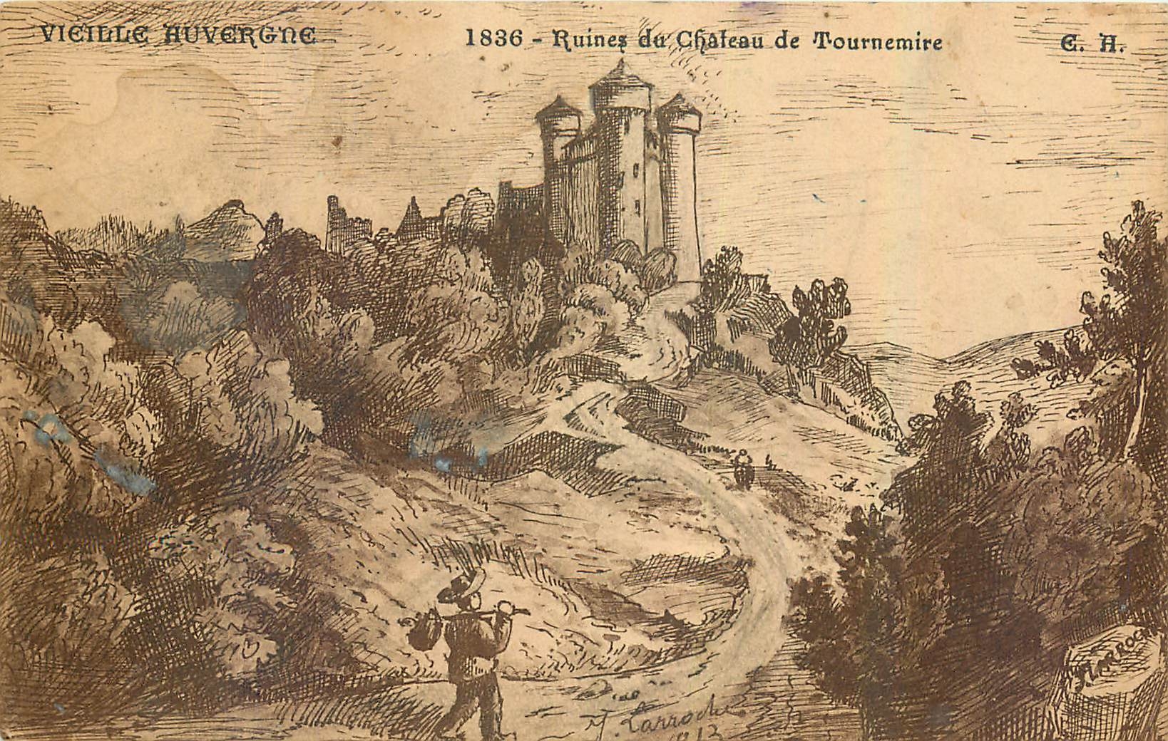 CPA Vieille Auvergne Ruines du Chateau de Tournemire 