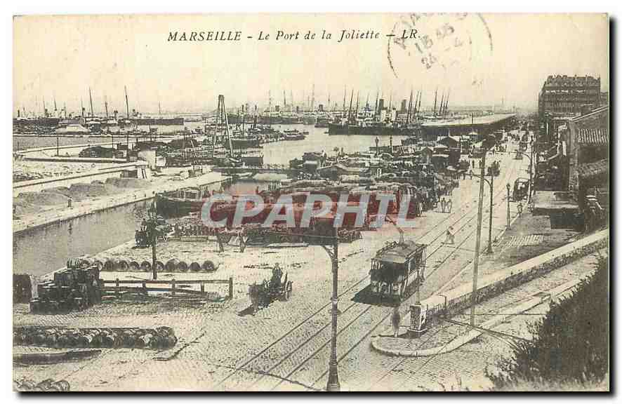 CPA Marseille Le Port de la Joliette Bateaux Tramway