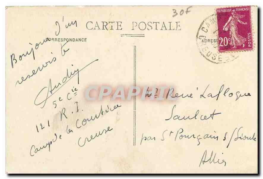 Camp de la Courtine — Les Casernes (2e Brigade) — Verso