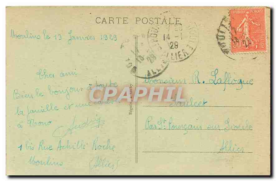 CPA Moulins Chapelle du Lycee Bonville Tombeau des Ducs de Montmorency  — Verso
