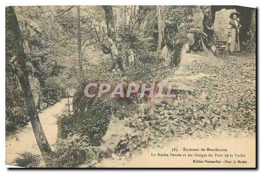 CPA Environs de Montfaucon La Roche Percee et les Gorges du Pont de la Vache 