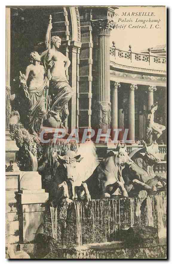 CPA Marseille Palais Longchamp Motif central 