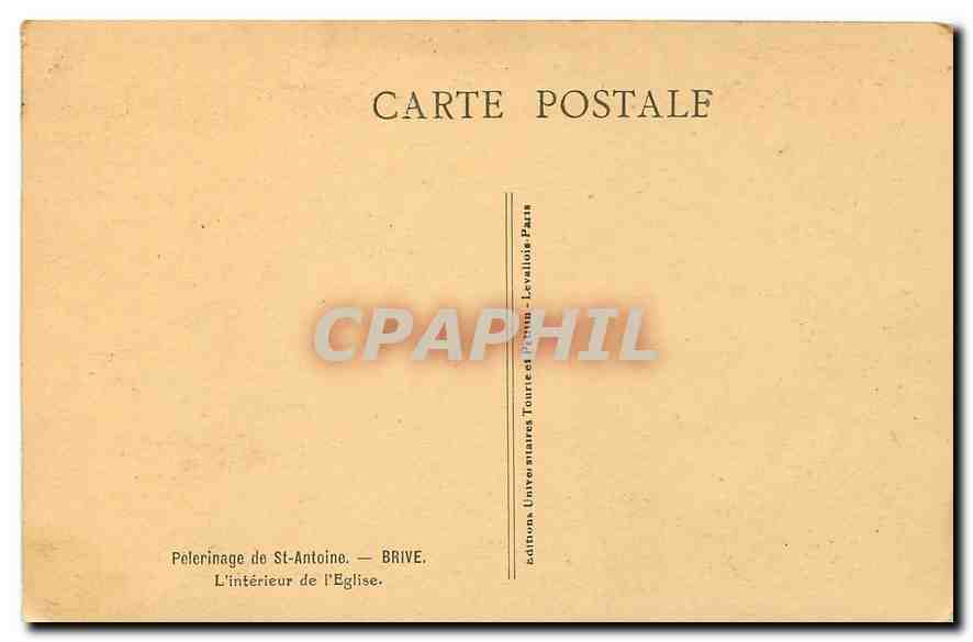 CPA Pelerinage de St Antonio Brive L'Interieur de l'Eglise  — Back