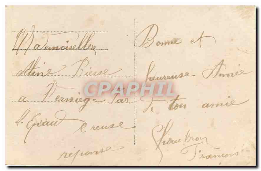CPA Bonne Annee Femme Ski — Rückseite