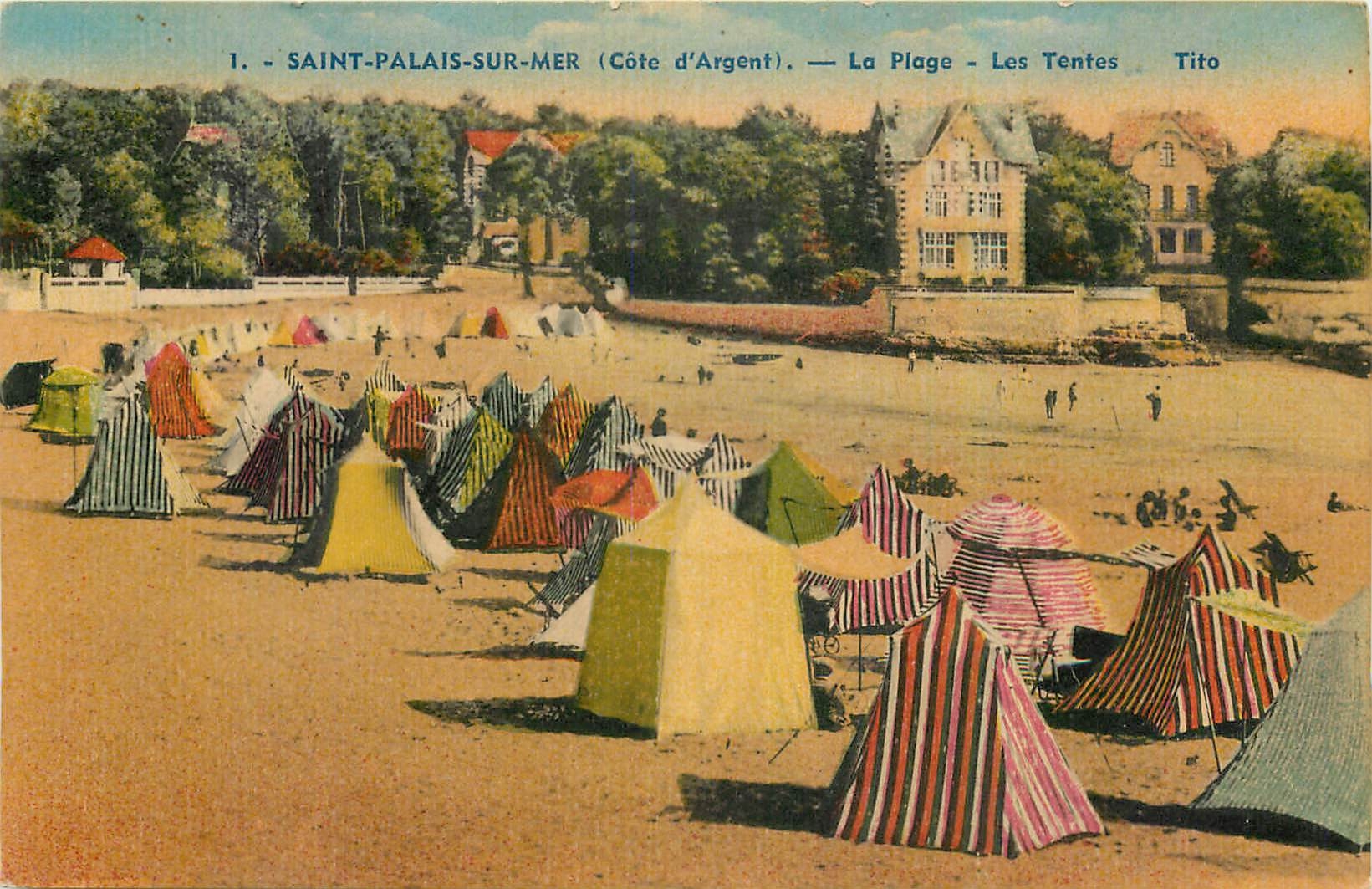 CPA Saint Palais sur Mer Cote d'Argent La Plage Les Tentes 