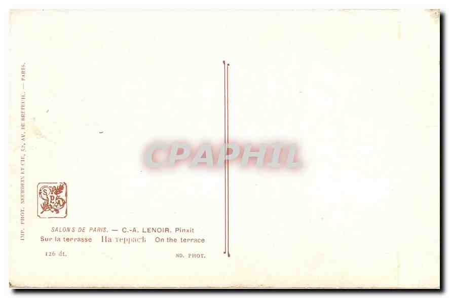 CPA Salons de Paris Lenoir Sur la Terrasse  — Verso