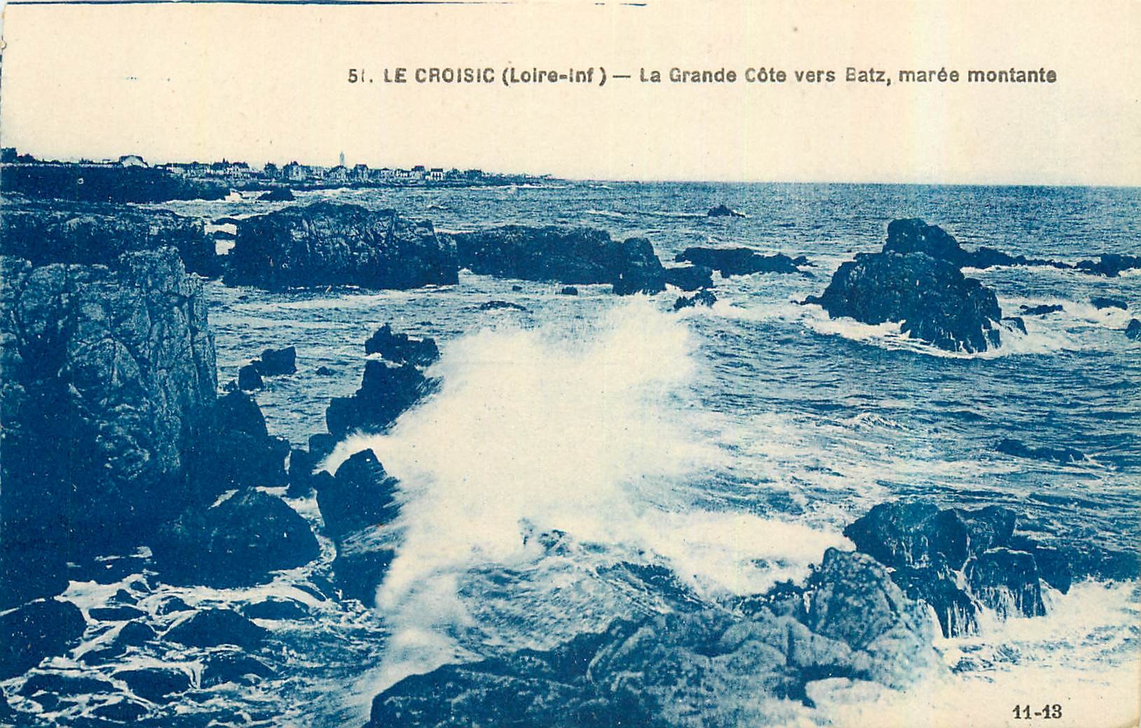 CPA Le Croisic Loire Inf La Grande Cote vers Batz maree montante 