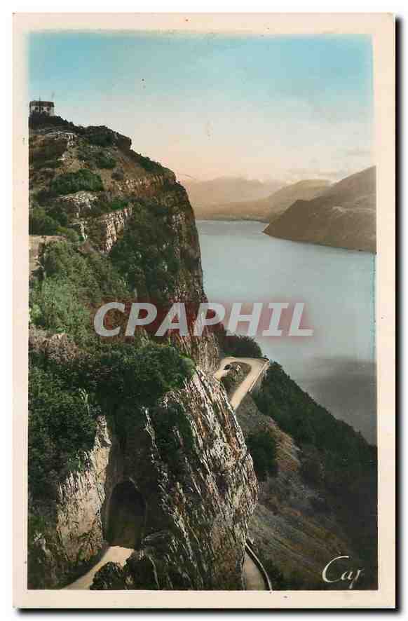CPA Aix les Bains La route de la Chambotte et le Lac du Bourget 