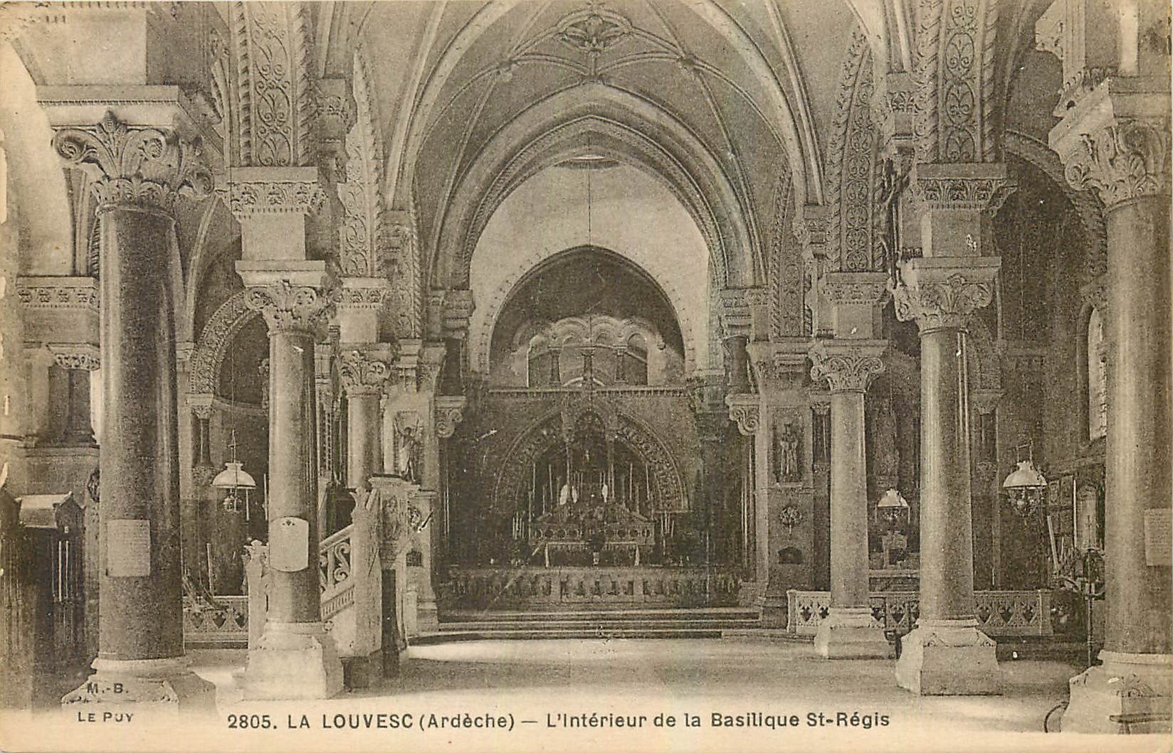 LA LOUVESC (Ardèche) — L'Intérieur de la Basilique St-Régis — M.-B. Le Puy, n° 2805