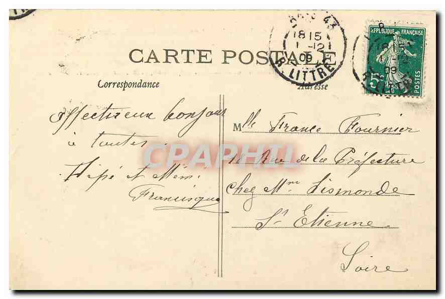 CPA Paris Palais de Justice et Conciergerie  — Rückseite