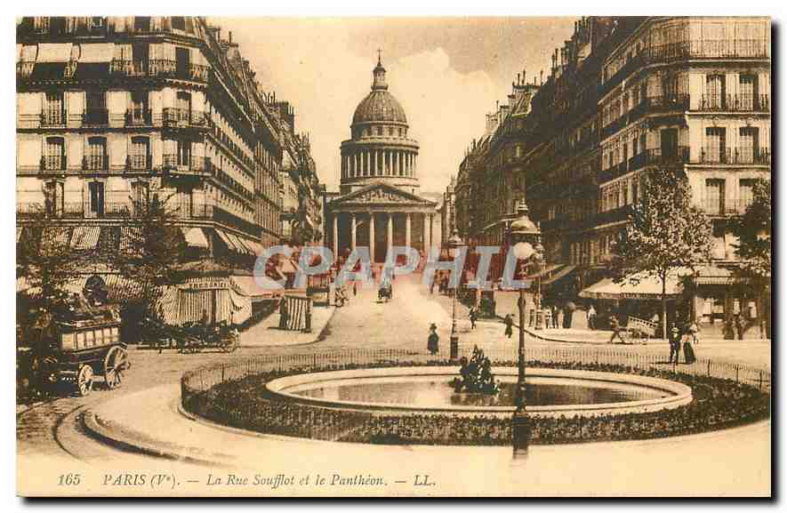 CPA Paris La Rue Soufflot et le Pantheon 