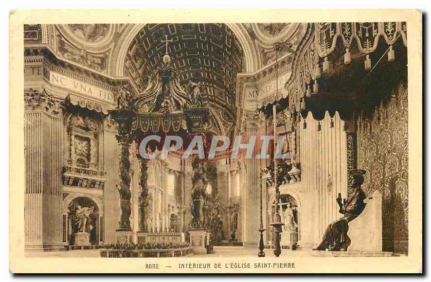 CPA Rome Interieur de l'Eglise Saint Pierre 