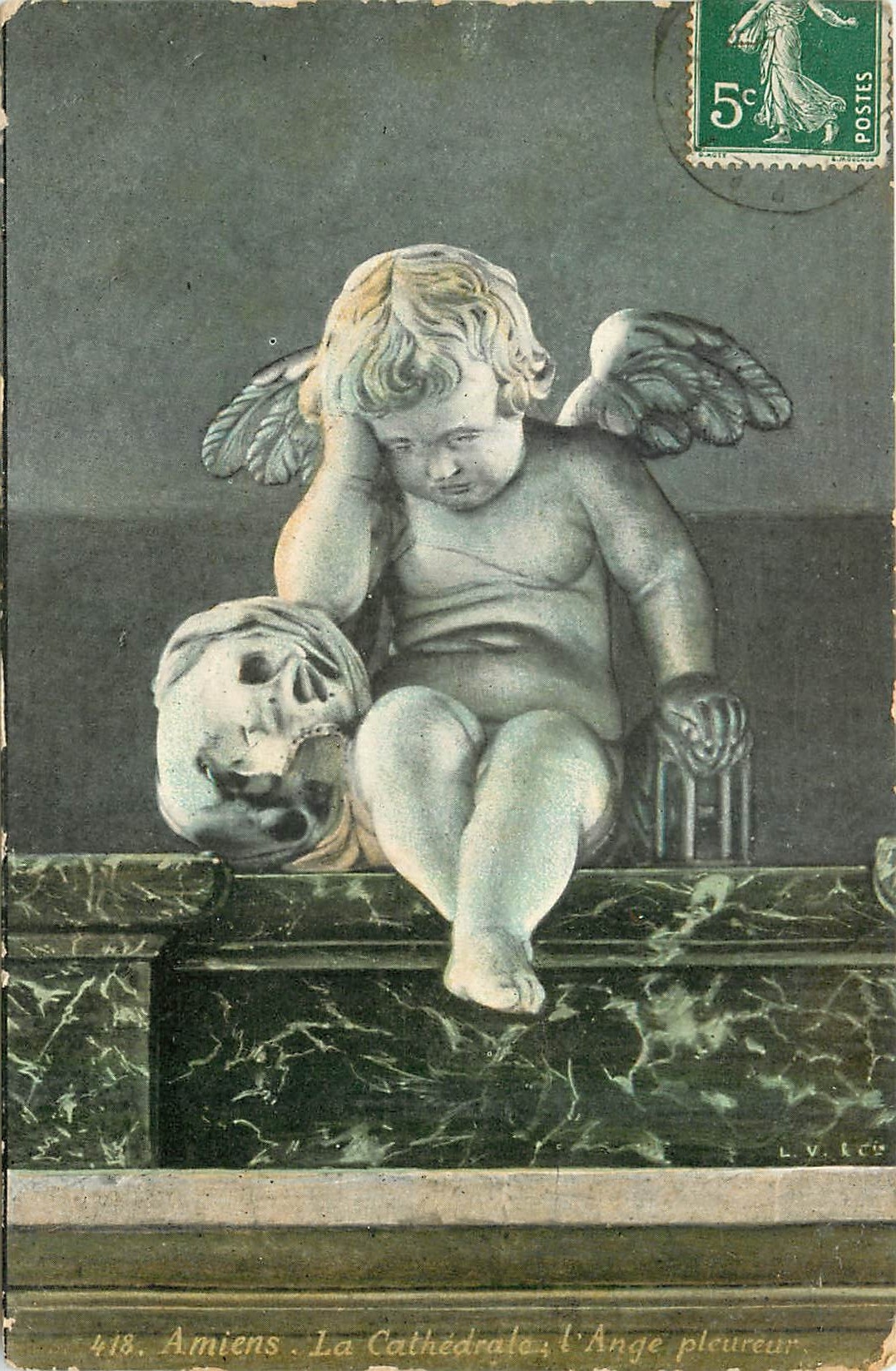 CPA Amiens La Cathedrale L'Ange Pleureur 