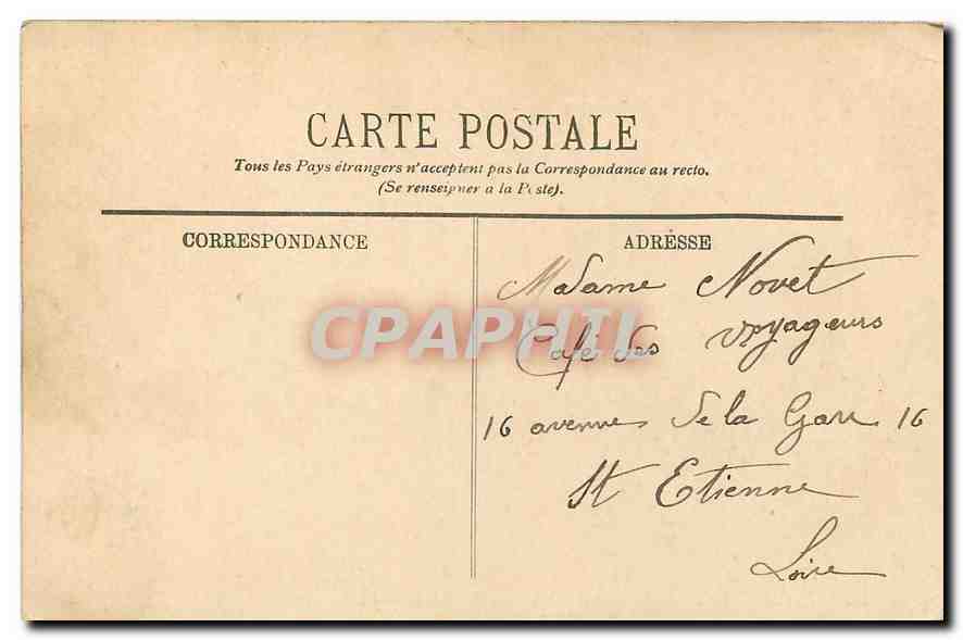 CPA Lyon La Place Bellecour et le Coteau de Fourviere  — Verso