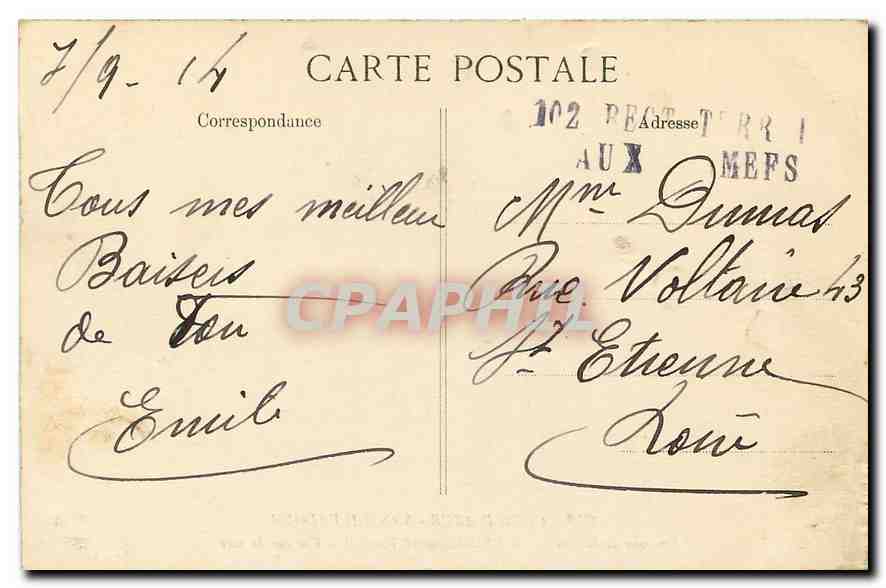 Côte d'Azur - San-Salvadour — Un coin de la terrasse de l'Établissement Thermal — Vue sur la mer — E.D. n°2753 — Verso