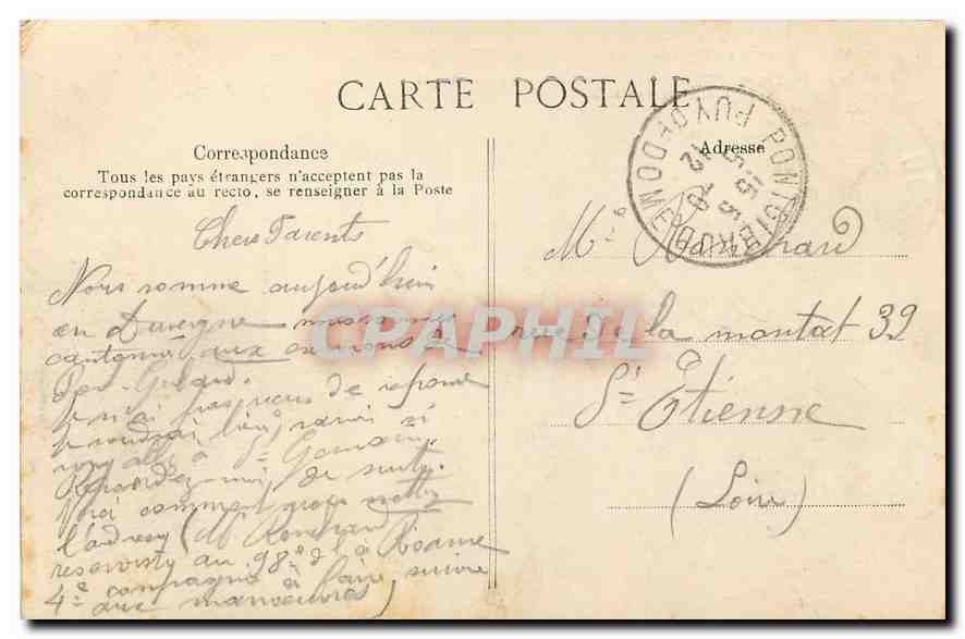 CPA Sommet du Puy de Dome L'Auvergne Pittoresque Escalier du Temple consacre au Dien Mercure dont le — Verso