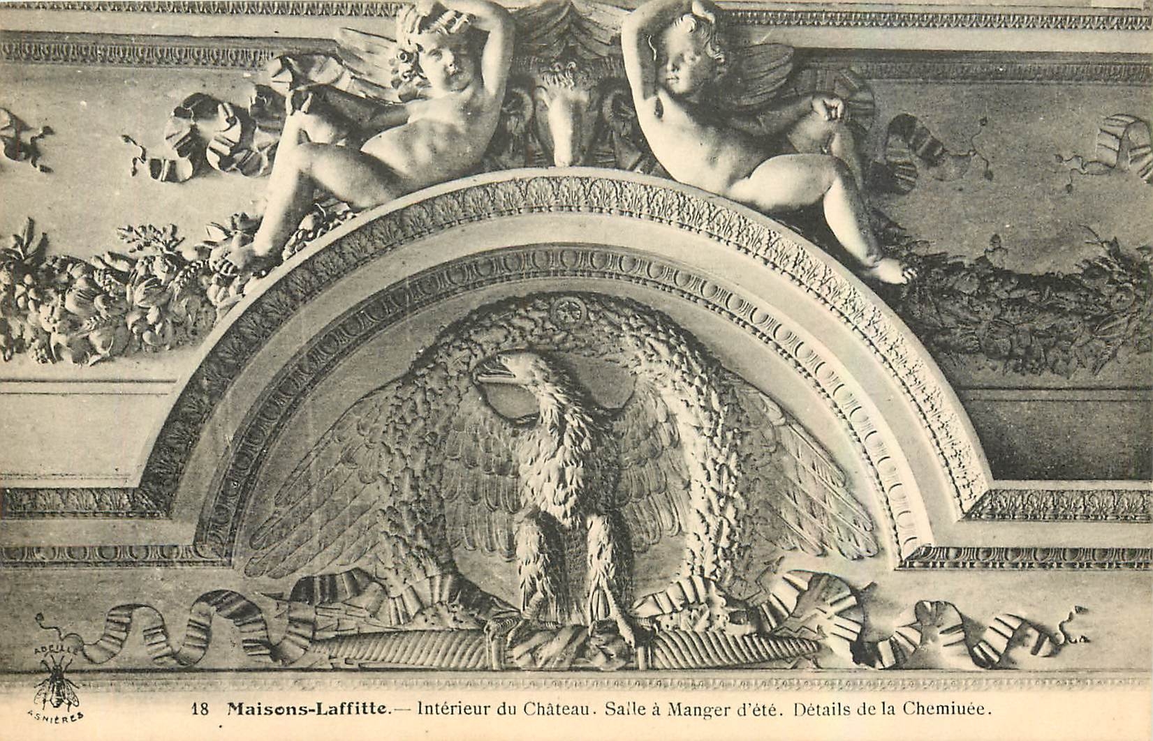 CPA Maisons Laffitte Interieur du Chateau Salle a Manger d'ete Details de la Cheminee 
