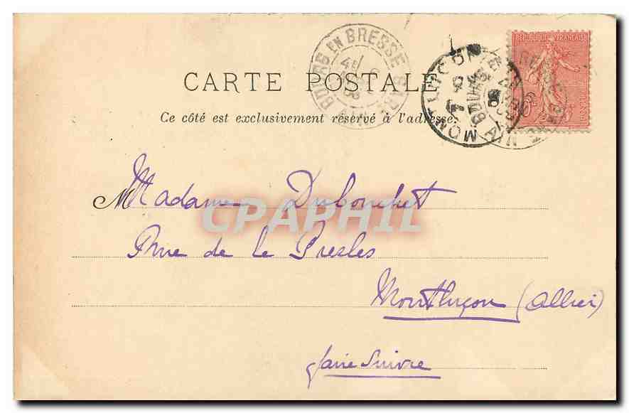 CPA La Cascade  — Rückseite