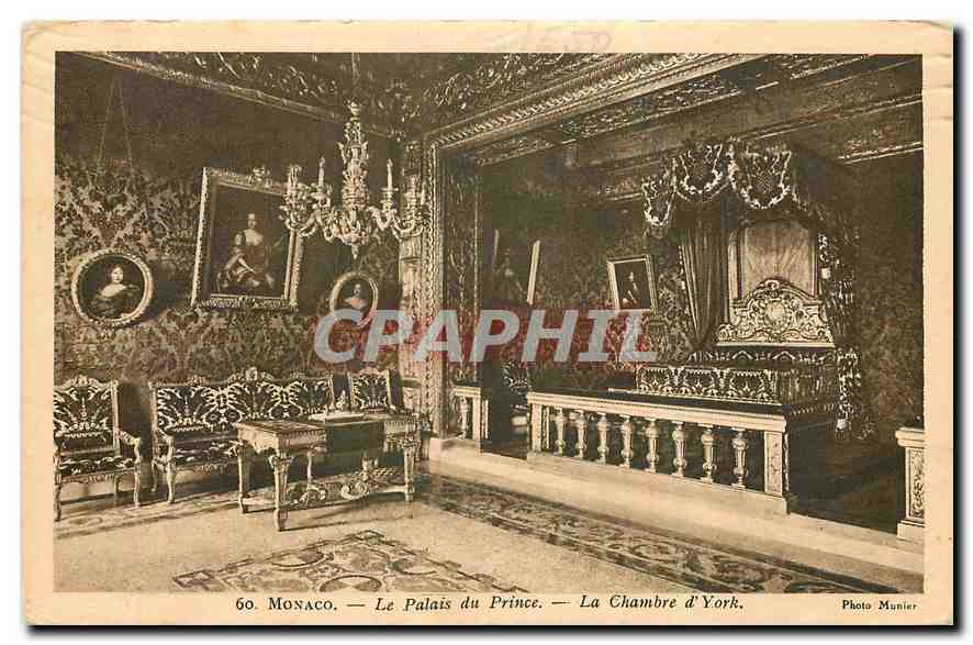 Monaco — Le Palais du Prince — La Chambre d'York — Photo Munier