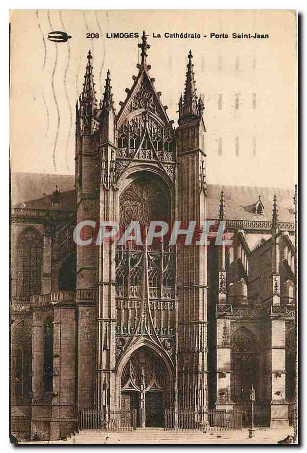CPA Limoges La Cathedrale Porte Saint Jean 