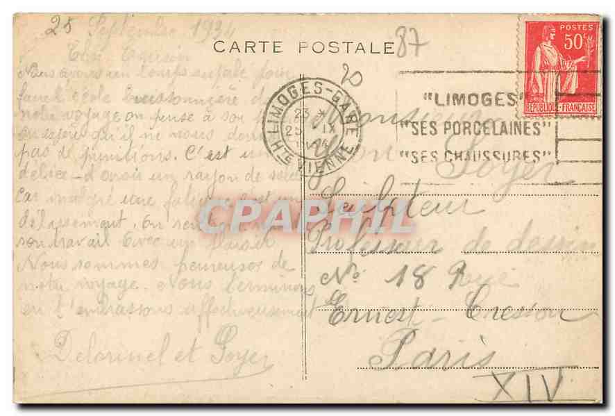 CPA Limoges La Cathedrale Porte Saint Jean  — Rückseite