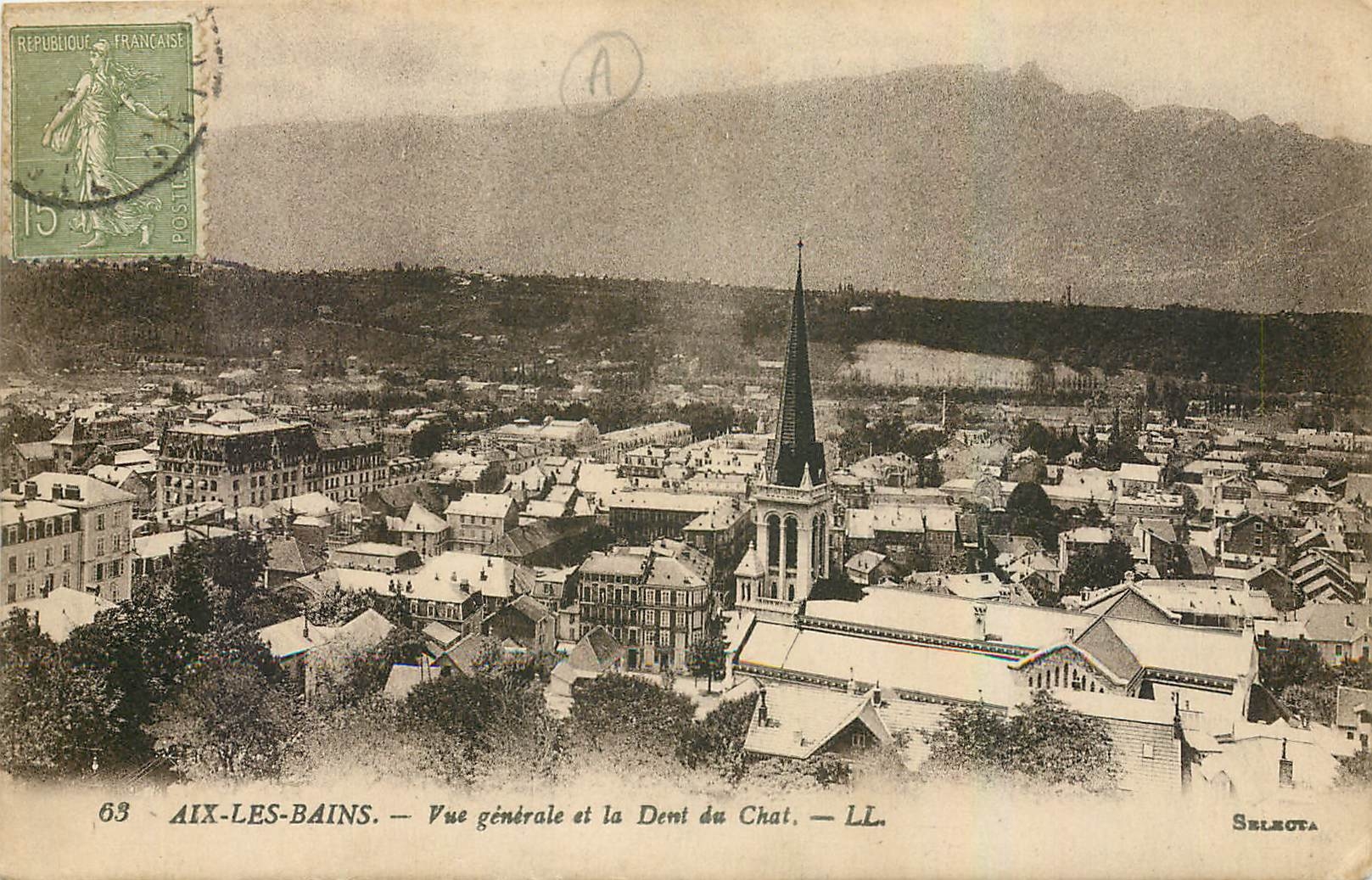 CPA Aix les bains Vue generale et la Dent du Chat 