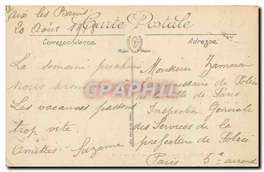 CPA Aix les bains Vue generale et la Dent du Chat  — Verso