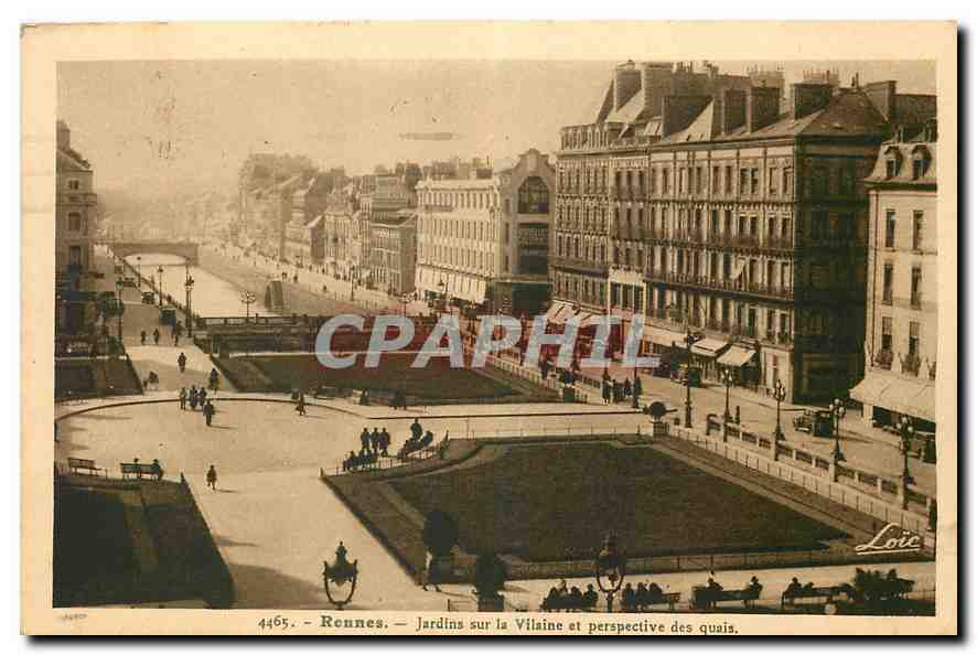 Rennes — Jardins sur la Vilaine et perspective des quais — Loïc, n° 4465