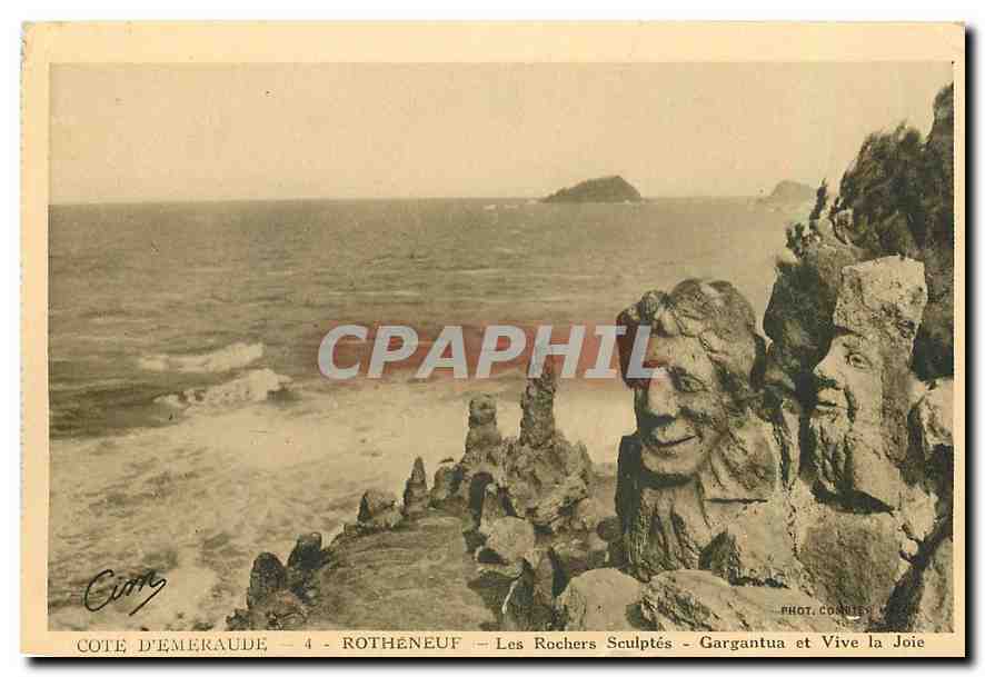 Côte d'Émeraude - Rothéneuf - Les Rochers Sculptés - Gargantua et Vive la Joie - Phot. Connies