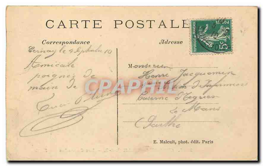 CPA Cernay la Ville S et O Les Cascades  — Back