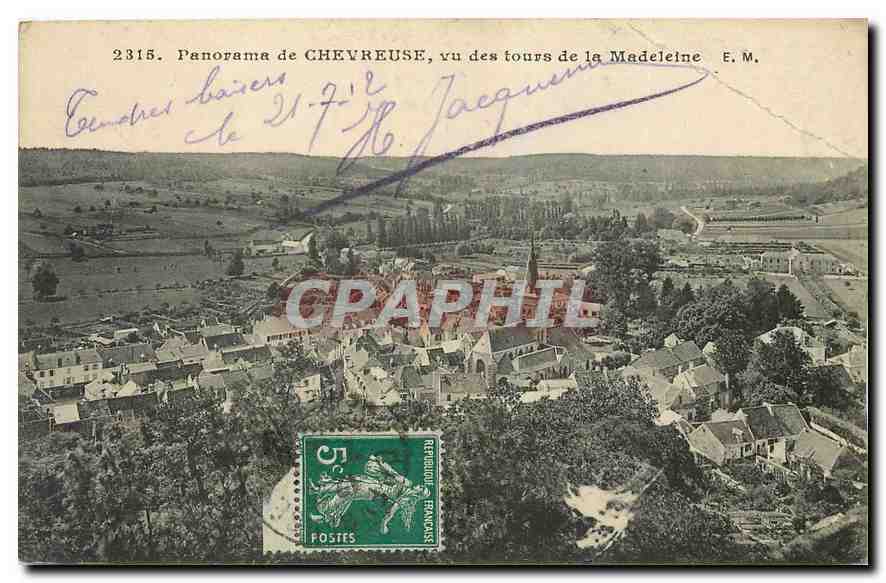 CPA Panorama de Chevreuse vu des tours de la Madeleine 