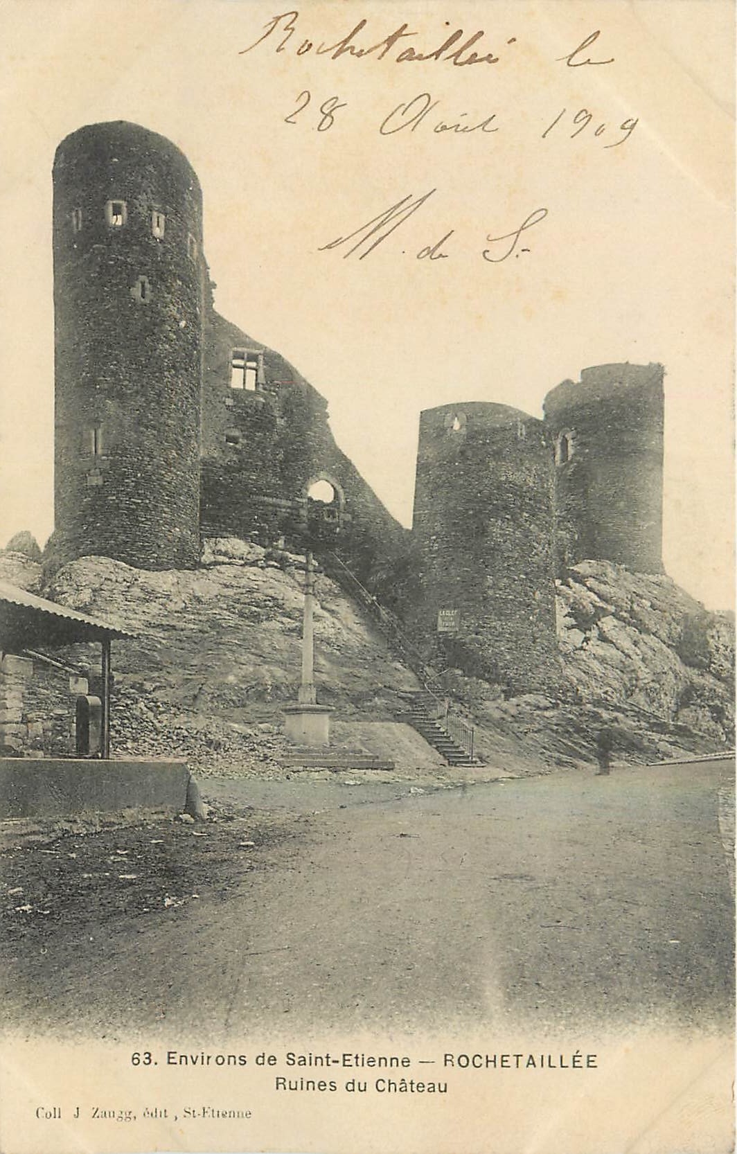 CPA Environs de Saint Etienne Rochetaillee Ruines du Chateau 