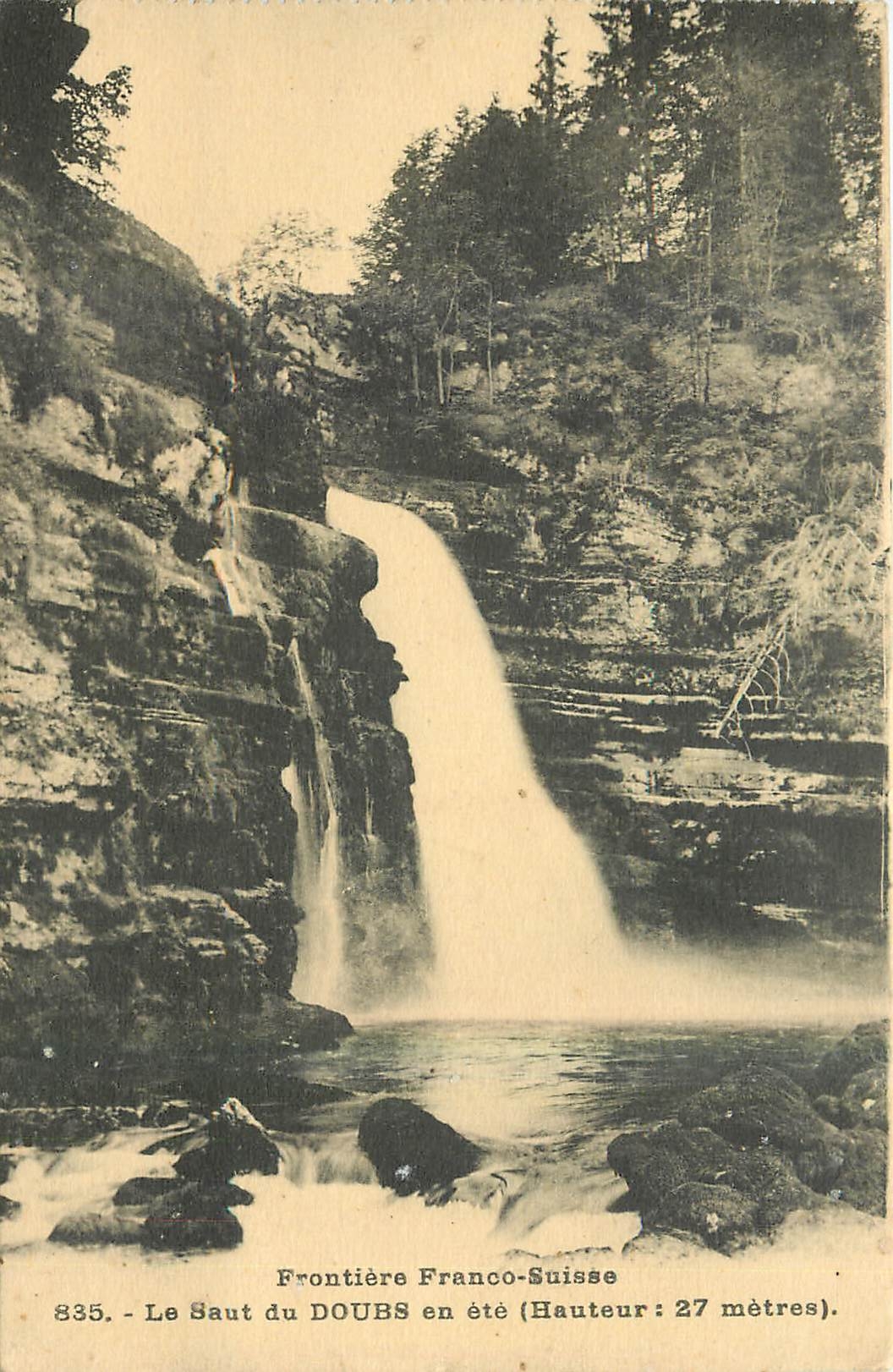 CPA Frontiere Franco-Suisse Le saut du Doubs en ete 