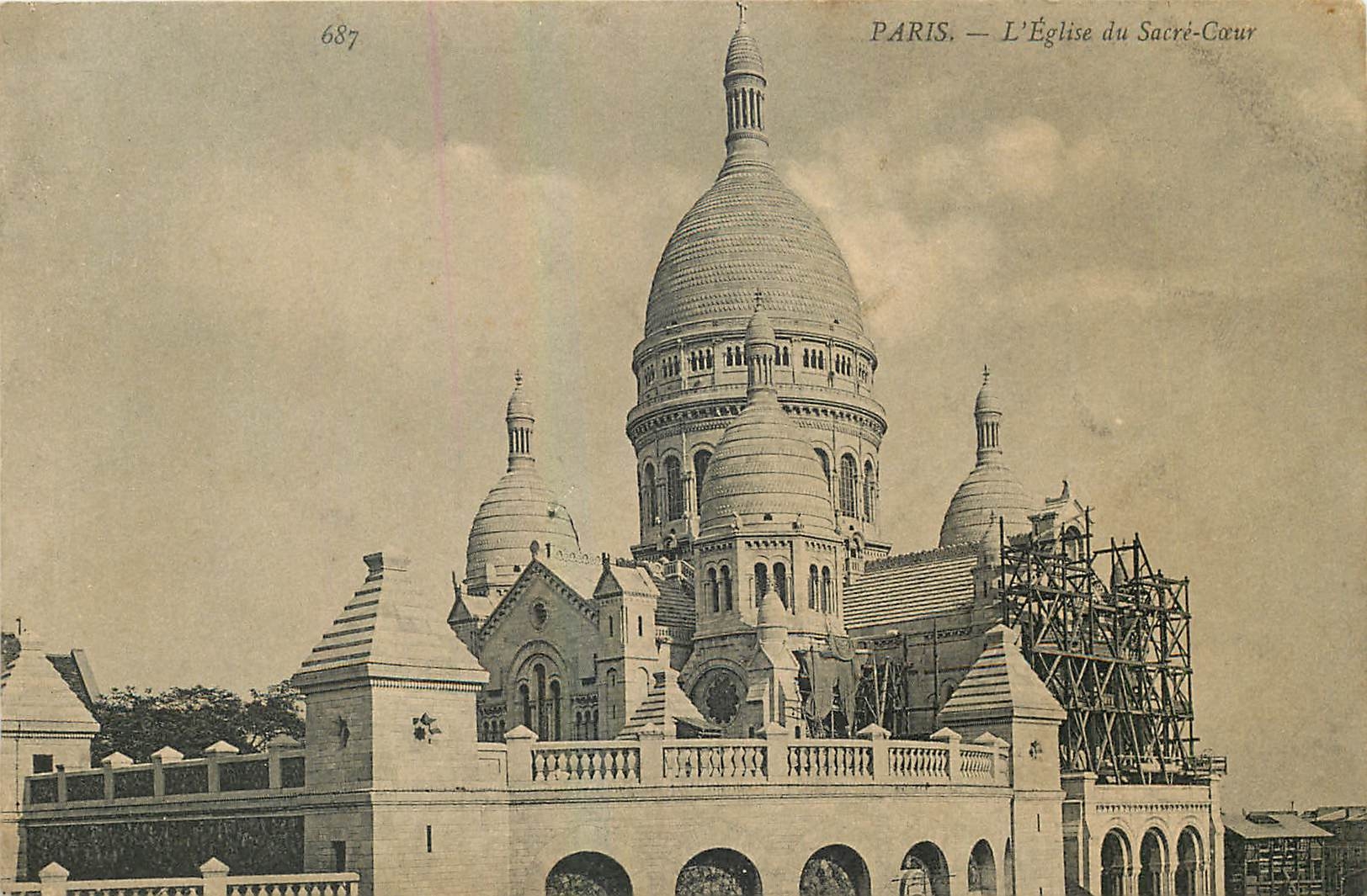CPA Paris L'Eglise du Sacre Coeur 