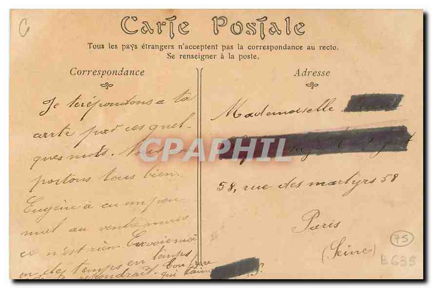 CPA Paris L'Eglise du Sacre Coeur  — Rückseite
