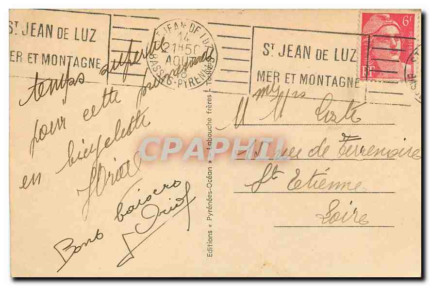 Biarritz — Le Phare et Port des Pêcheurs — Éditions L'abouche frères — Verso