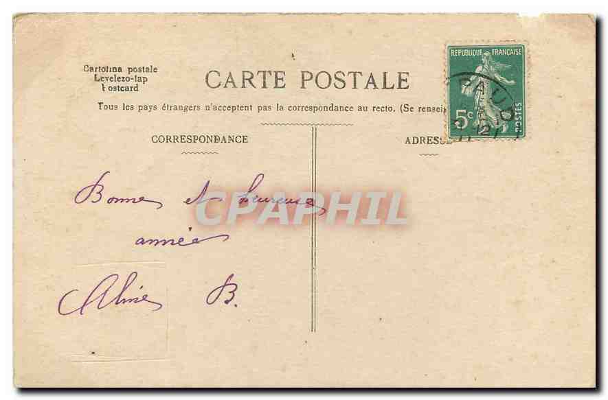 CPA Bonne Annee Femme — Rückseite