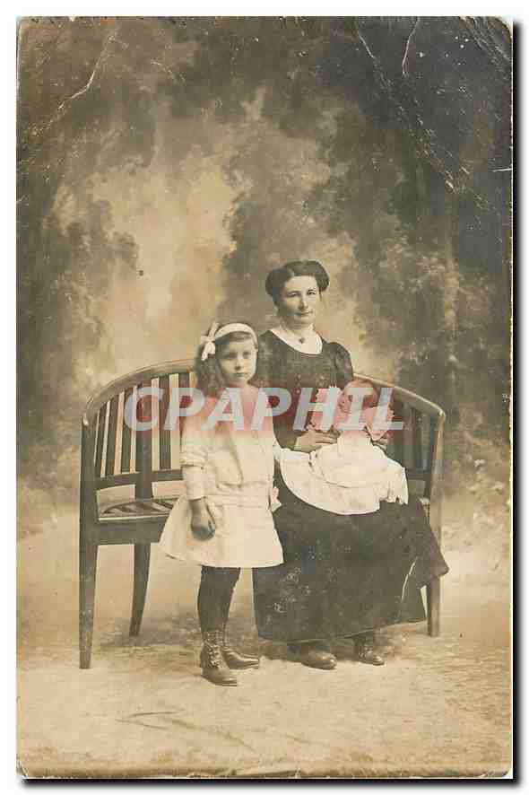 CARTE PHOTO Femme Enfant