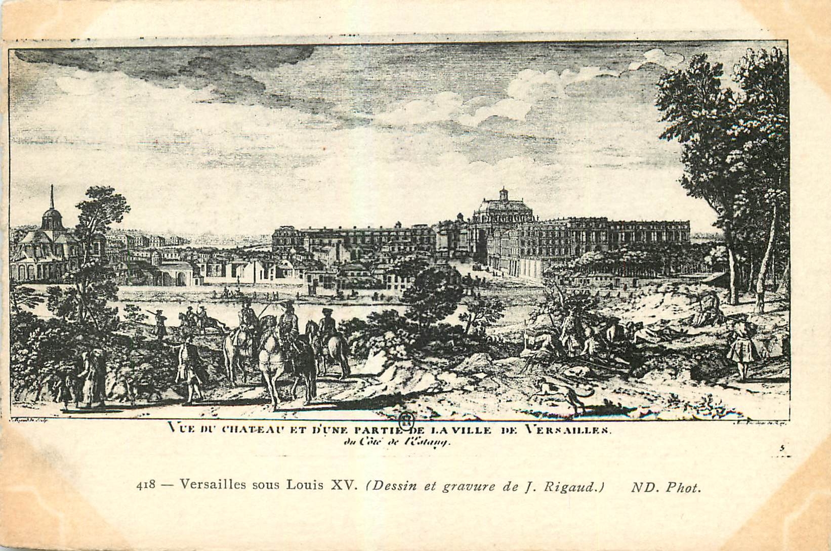 CPA Versailles sous Louis XV Dessin et gravure de J Rigaud 
