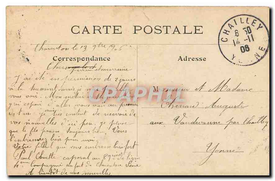 CPA Paris Gare du Nord  — Rückseite