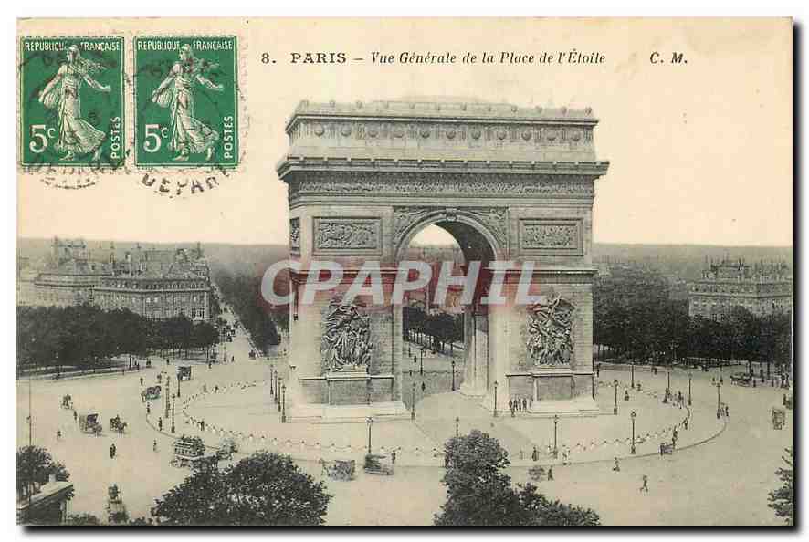 CPA Paris Vue generale de la Place de l'Etoile 