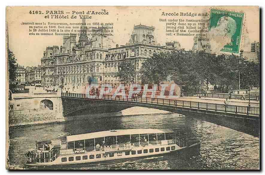 CPA Paris Pont d'Arcole et l'Hotel de Ville 