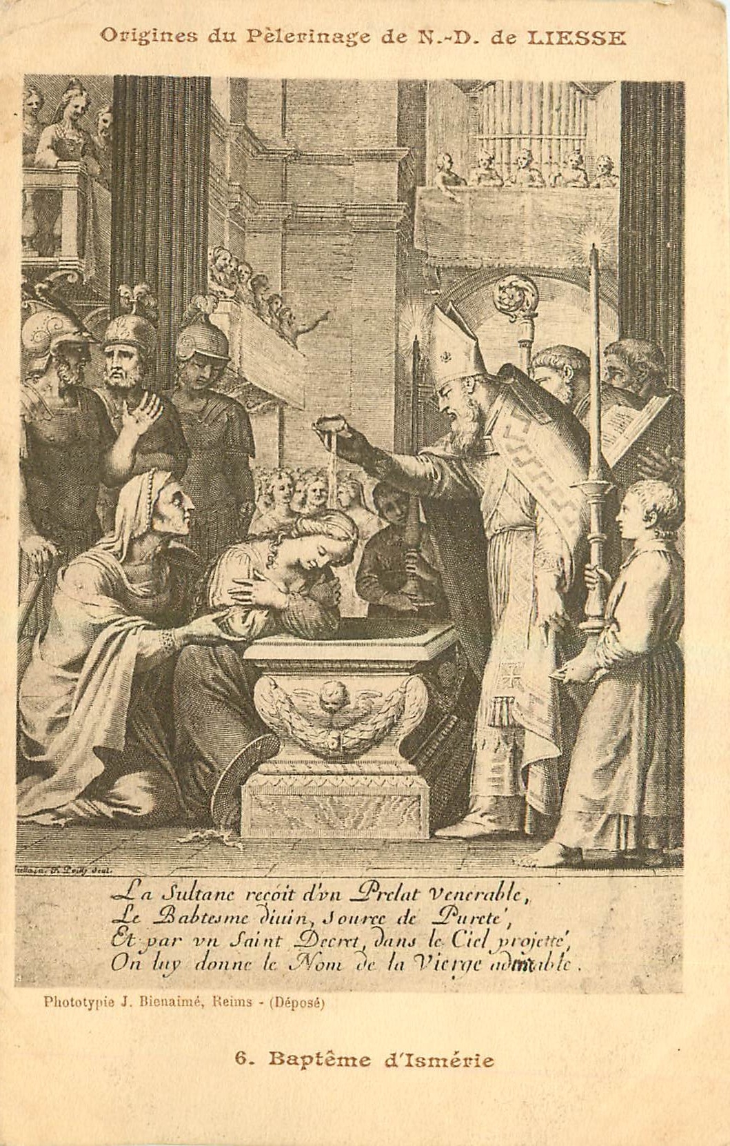 CPA Origines du Pelerinage de N D de Liesse Bapteme d'Ismerie 