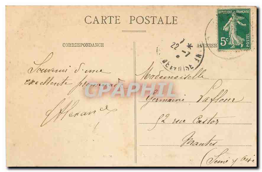 CPA Chateau d'Anet L'Entree Principale  — Rückseite