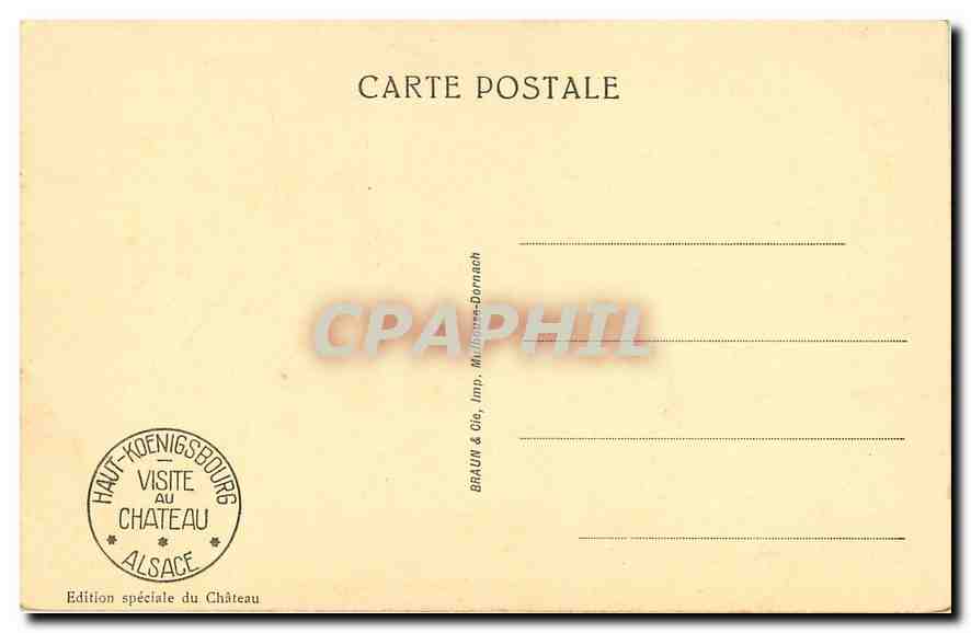 CPA Le Haut Koenigsbourg vu d'avion  — Rückseite