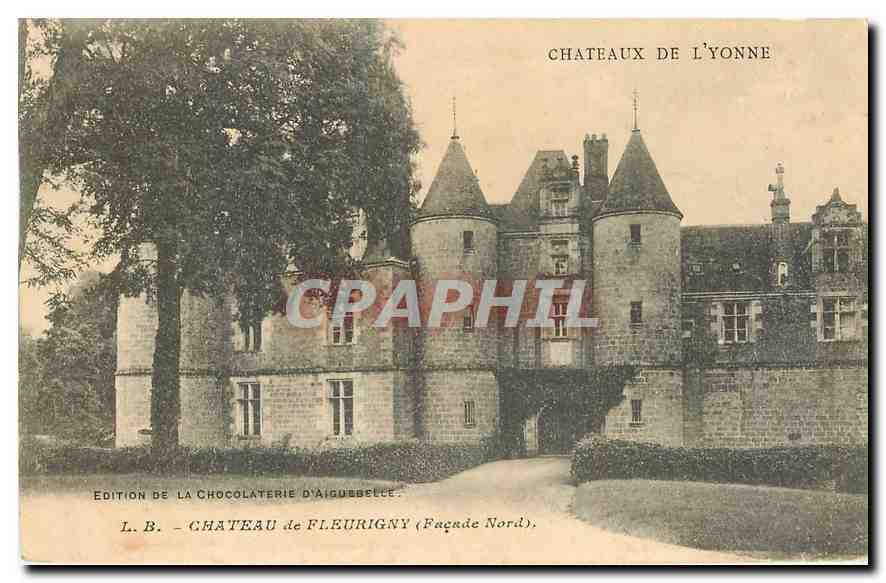 CPA Chateaux de l'Yonne Chateau de Fleurigny Facade Nord 