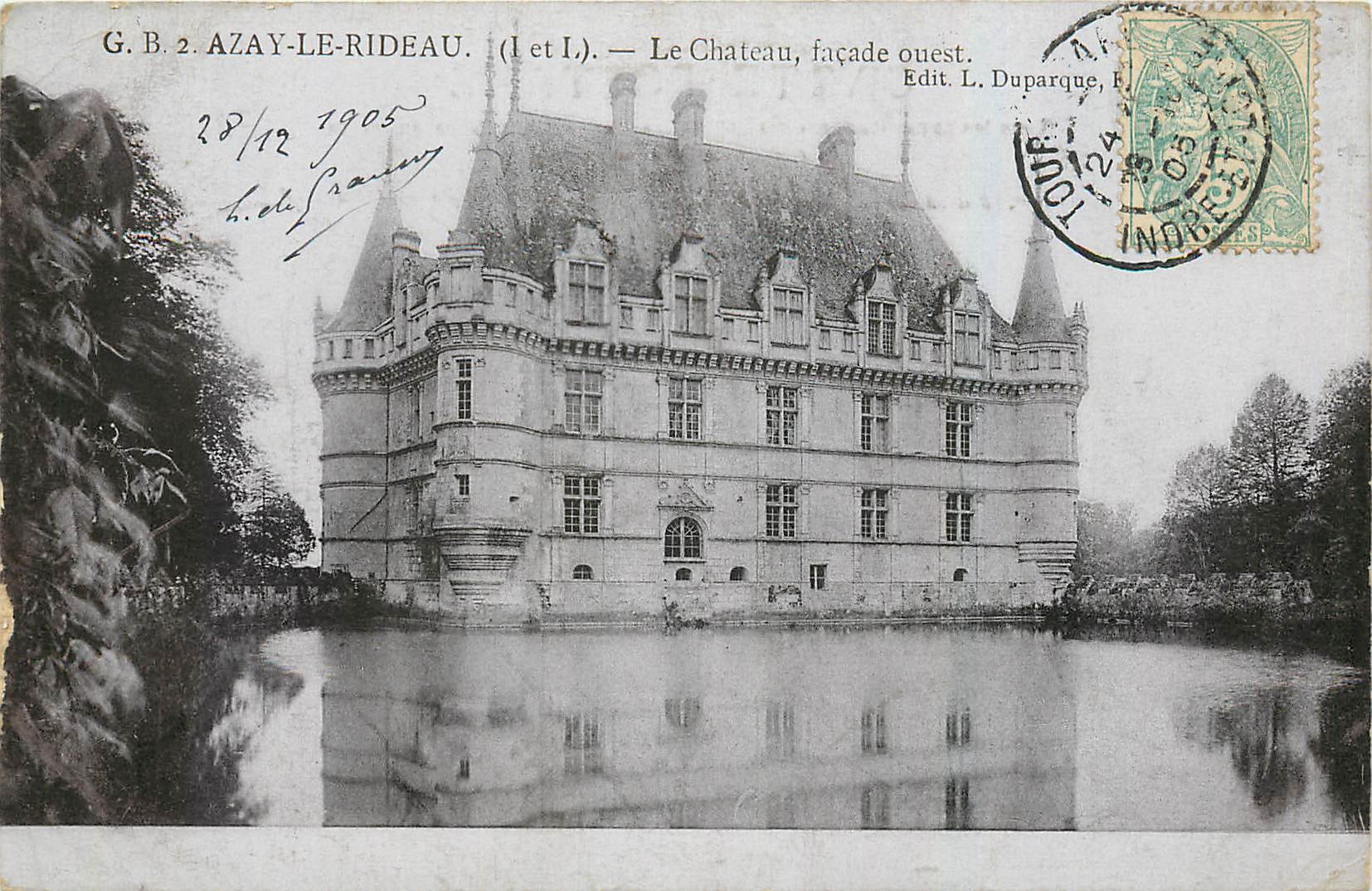 CPA Azay le Rideau I et L Le Chateau facade ouest 