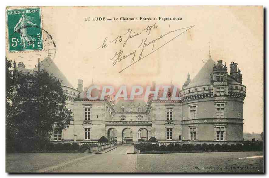 CPA Le Lude Le Chateau Entree et facade ouest 