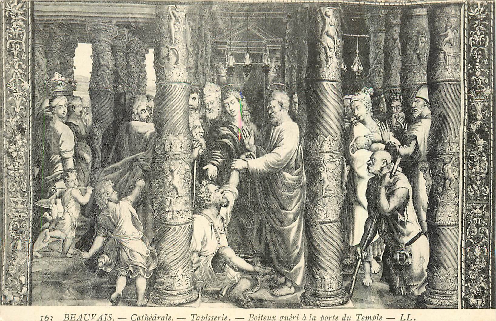 CPA Beauvais Cathedrale Tapisserie Boiteux gueri a la porte du Temple 