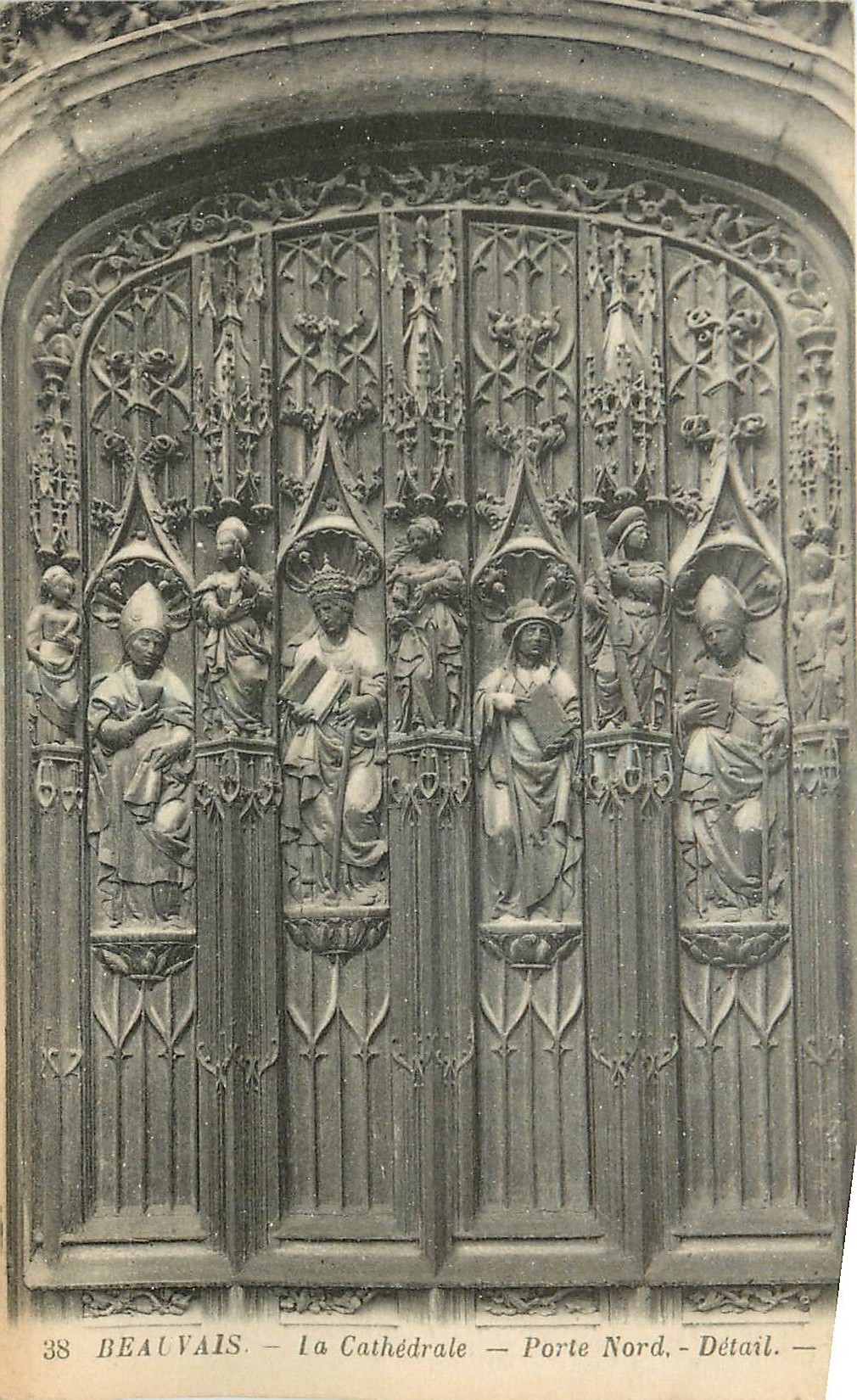 Beauvais — La Cathédrale — Porte Nord — Détail — Éditeur Levy Frères, n° 38